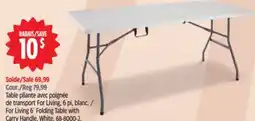 Canadian Tire For Living 6´ Folding Table with Carry Handle, White offer