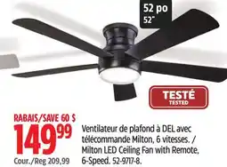 Canadian Tire NOMA Milton LED Ceiling Fan with Remote offer