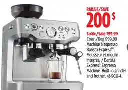 Canadian Tire Breville Barista Express Espresso Machine offer