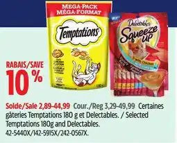 Canadian Tire Selected Temptations 180g and Delectables offer