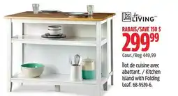 Canadian Tire For-Living Kitchen Island with Folding Leaf offer