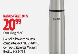 Canadian Tire Thermos Compact Stainless Vacuum Bottle offer