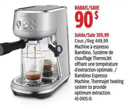 Canadian Tire Breville Bambino Espresso Machine offer