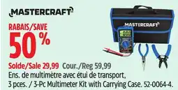 Canadian Tire Mastercraft 3-Pc Multimeter Kit with Carrying Case offer