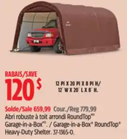 Canadian Tire Shelter Logic Garage-in-a-Box RoundTop Heavy-Duty Shelter offer