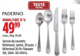 Canadian Tire PADERNO Richmond 20-Pc Flatware Set, Satin offer