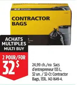 Canadian Tire 32-Ct Contractor Bags, 133L offer
