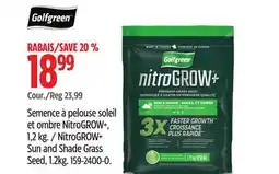 Canadian Tire Golfgreen NitroGROW+ Sun and Shade Grass Seed offer