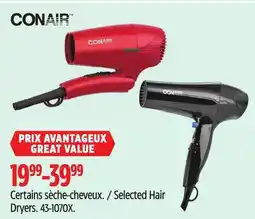 Canadian Tire Conair Selected Hair Dryers offer