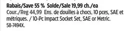 Canadian Tire 10-Pc Impact Socket Set, SAE or Metric offer