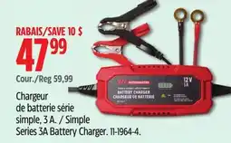 Canadian Tire MotoMaster Simple Series 3A Battery Charger offer