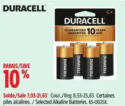 Canadian Tire Duracell Selected Alkaline Batteries offer