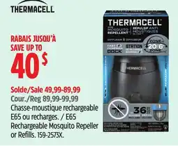 Canadian Tire Thermacell E65 Rechargeable Mosquito Repeller or Refills offer