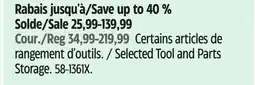 Canadian Tire MAXIMUM Selected Tool and Parts Storage offer