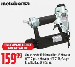 Canadian Tire Metabo HPT 2˝ 18-Gauge Brad Nailer offer