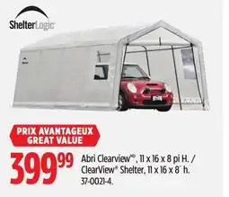Canadian Tire ShelterLogic Abri ClearviewMD, 11x16x8pi H offer