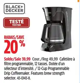 Canadian Tire Black & Decker 12-Cup Programmable Drip Coffeemaker offer