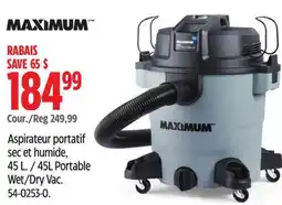 Canadian Tire 45L Portable Wet/Dry Vac offer