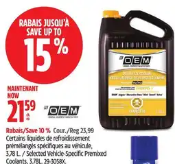 Canadian Tire OEM Selected Vehicle-Specific Premixed Coolants, 3.78L offer