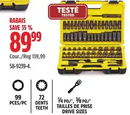 Canadian Tire Stanley Professional Grade Black Chrome Socket Set, 99-pc offer