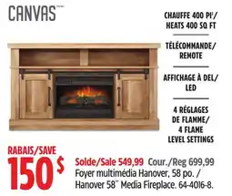 Canadian Tire Canvas Hanover 58˝ Media Fireplace offer