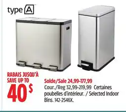 Canadian Tire type A Selected Indoor Bins offer