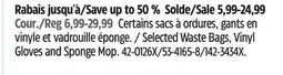 Canadian Tire Frank Selected Waste Bags, Vinyl Gloves and Sponge Mop offer