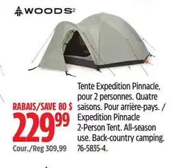 Canadian Tire Woods Expedition Pinnacle 2-Person Tent offer