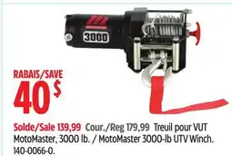 Canadian Tire MotoMaster 3000-lb UTV Winch offer