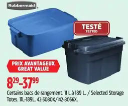 Canadian Tire Rubbermaid Selected Storage Totes offer