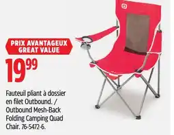 Canadian Tire Outbound Mesh-Back Folding Camping Quad Chair offer