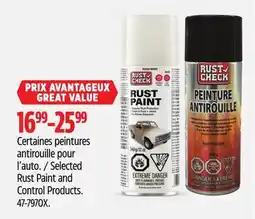 Canadian Tire Rust Check Selected Rust Paint and Control Products offer