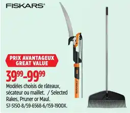 Canadian Tire Fiskars Rakes, Pruner or Maul offer
