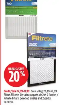 Canadian Tire 3m Filtrete filters offer