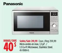 Canadian Tire Panasonic 1.3 Cu-Ft Microwave offer