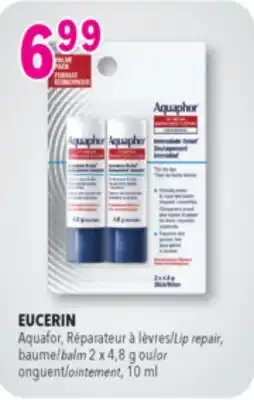 Familiprix EUCERIN, Aquafor, Lip repair, baume/balm 2 x 4,8 g or ointement, 10 ml offer