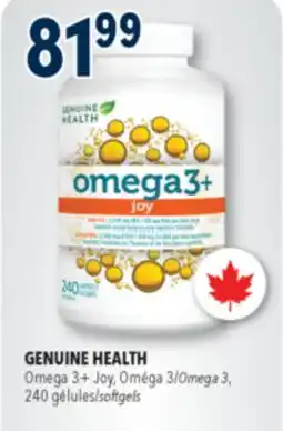 Familiprix Genuine Health Omega3+ joy softgels 120un offer