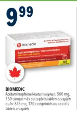 Familiprix Biomedic extra strength acetaminophen tablets for adults 130un offer