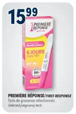 Familiprix PREMIÈRE RÉPONSE Selected pregnancy tests offer
