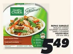 IGA HEALTHY CHOICE GOURMET STEAMERS, SIMPLY STEAMERS FROZEN MEAL offer