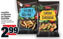 Super C croustilles ou bâtonnets aux légumes Irrésistible | Irrésistible vegetable chips or sticks offer