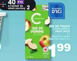 Marches Tradition COMPLIMENTS FRUIT JUICE offer