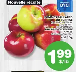 Marches Tradition COMPLIMENTS PAULARED OR SUNRISE APPLES offer