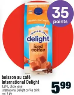 Super C BOISSON AU CAFÉ INTERNATIONAL DELIGHT | INTERNATIONAL DELIGHT COFFEE DRINK offer