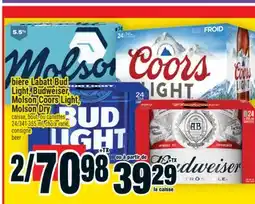 Super C BIÈRE LABATT BUD LIGHT, BUDWEISER, MOLSON COORS LIGHT, MOLSON DRY | BEER offer