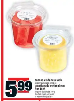 Super C ANANAS ÉVIDÉ SUN RICH | SUN RICH CORED PINEAPPLE offer