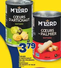 Marché Bonichoix M'LORD ARTICHOKE OR HEARTS OF PALM offer