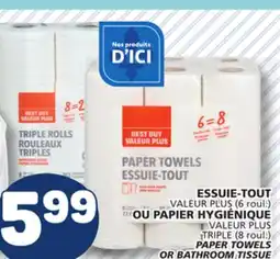Marché Bonichoix VALEUR PLUS (6 roll.) TRIPLE (8 roll.) TRIPLE (8 roll.) PAPER TOWELS OR BATHROOM TISSUE offer