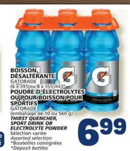 Marché Bonichoix GATORADE (emballage de 10 ou 560 g) THIRST QUENCHER, SPORT DRINK OR ELECTROLYTE POWDER offer