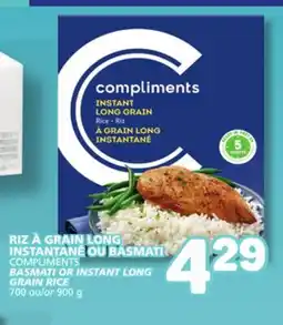 Marché Bonichoix COMPLIMENTS BASMATI OR INSTANT LONG GRAIN RICE offer